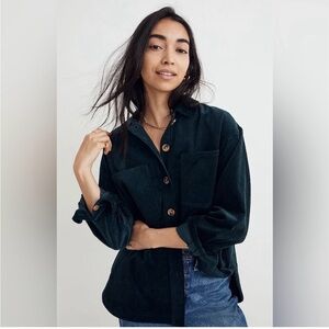 Madewell Dark Green Corduroy Shirt Jacket